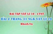 Bài 2 trang 23 SGK Vật lí 10 Chân trời sáng tạo